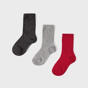 Pack 3 calcetines para niño ECOFRIENDS Rojo 2-10A